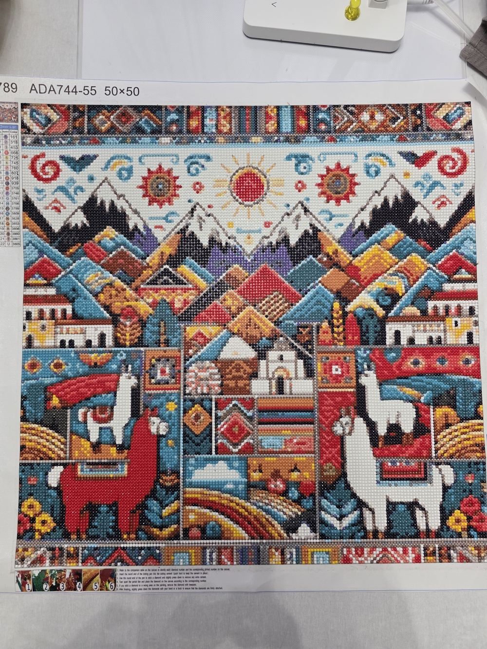 Colorful Llama Mountain Tapestry Wall Art - Multi